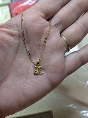 18k Saudi Gold Chain Bracelet with Logo Charm Real Gold Pawnable